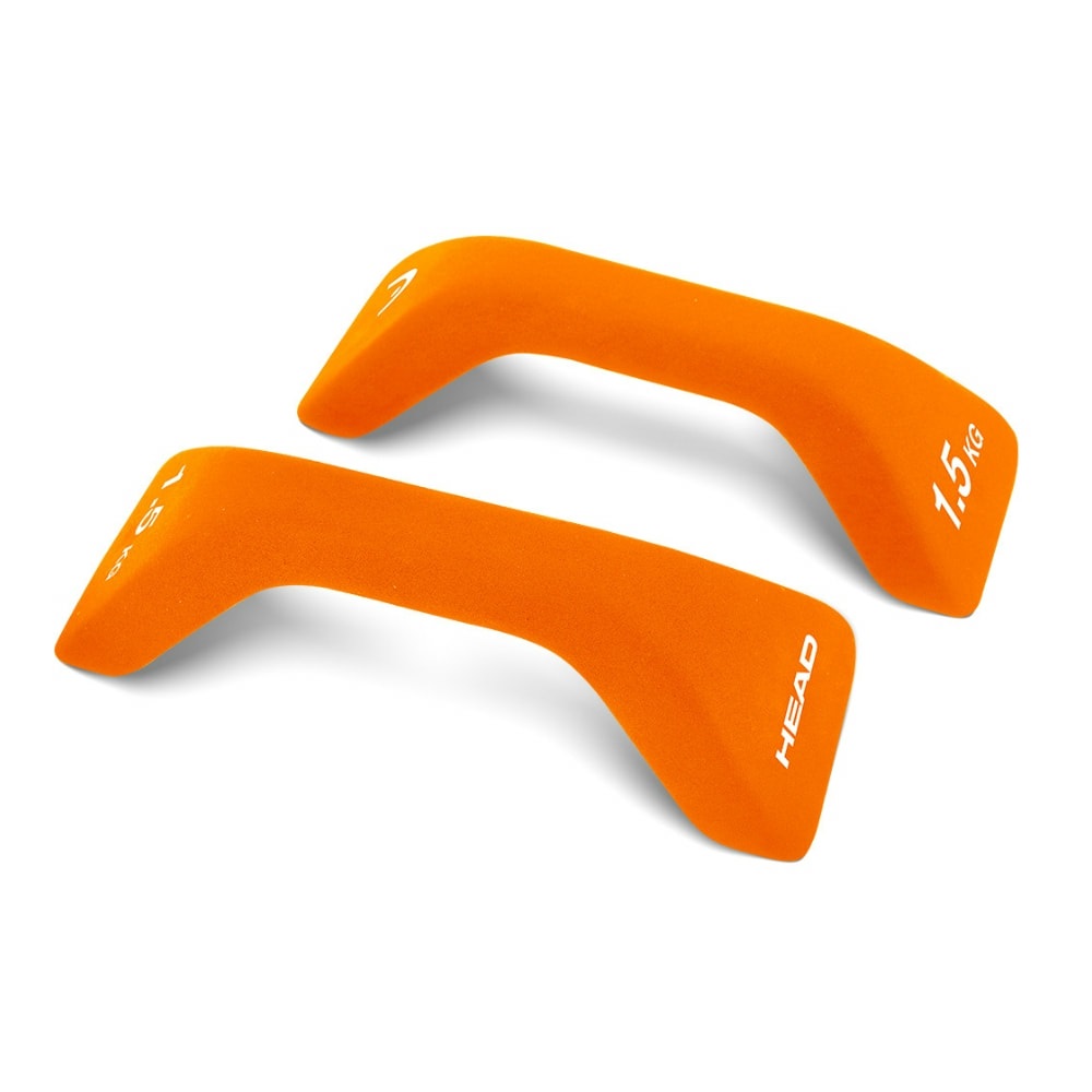 HEAD Manubri Push-Up Ergonomici Antiscivolo 1,5 kg - Set 2 Pz Neoprene Arancioni