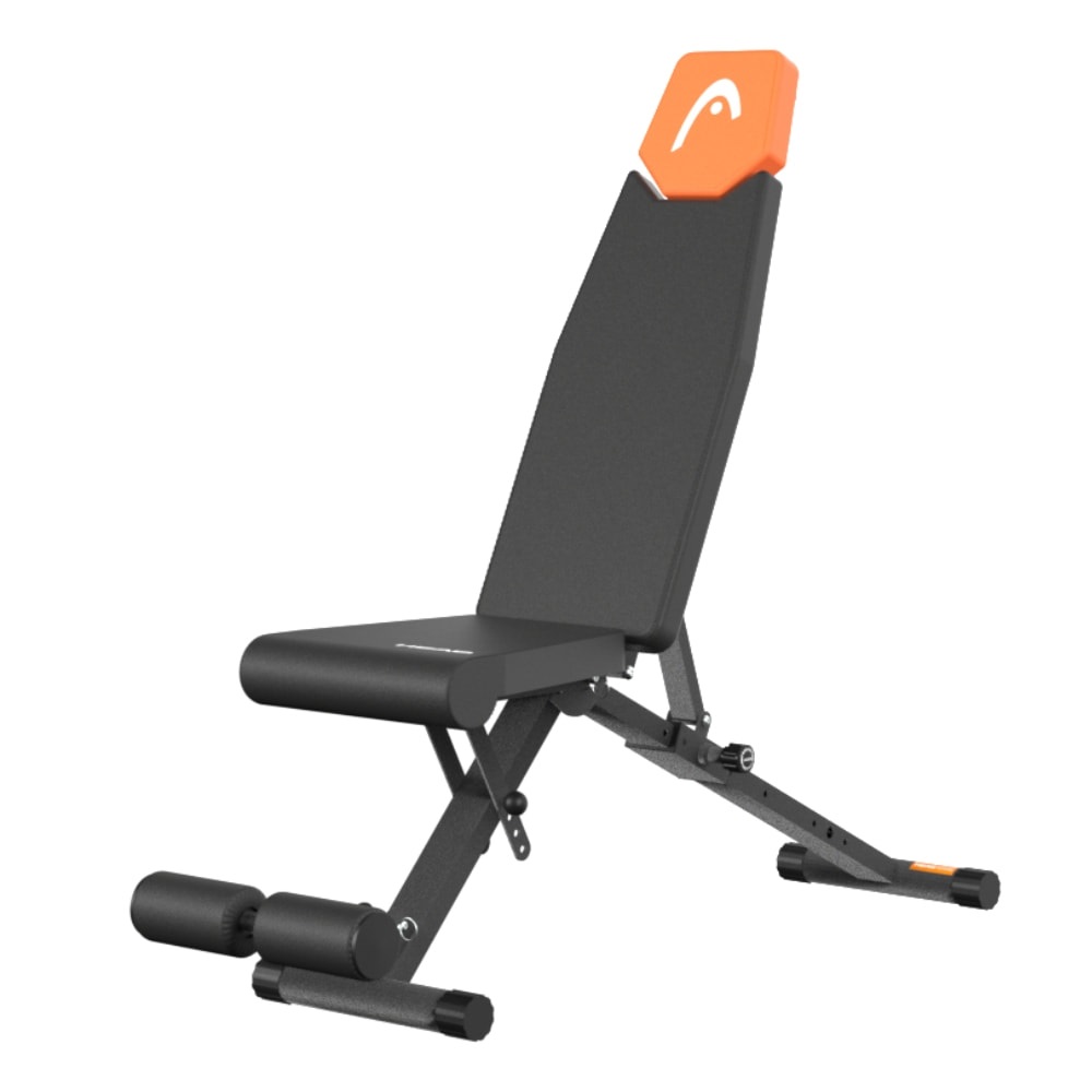 HEAD Panca Fitness Regolabile Pieghevole in Acciaio - 120kg, Schienale 5 Posizioni, Dimensioni 82,5x35x26 cm