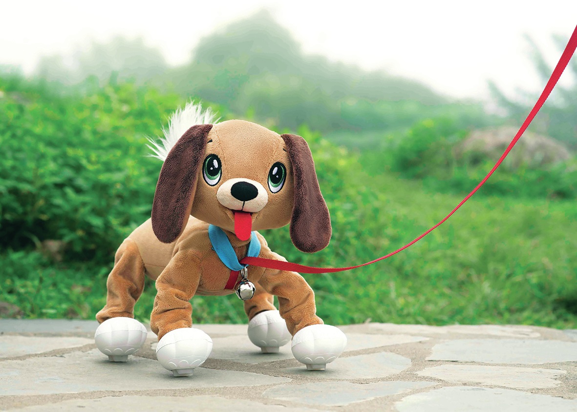 Giochi Preziosi Chiots Peppy I Toufous Peluche Interattivo Marrone con Guinzaglio - Giocattolo per Bambini da 2 Anni