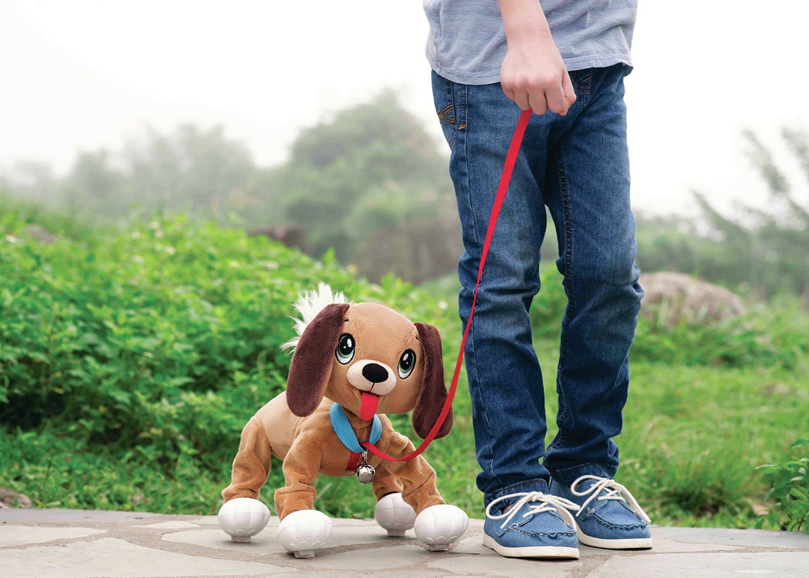 Giochi Preziosi Chiots Peppy I Toufous Peluche Interattivo Marrone con Guinzaglio - Giocattolo per Bambini da 2 Anni