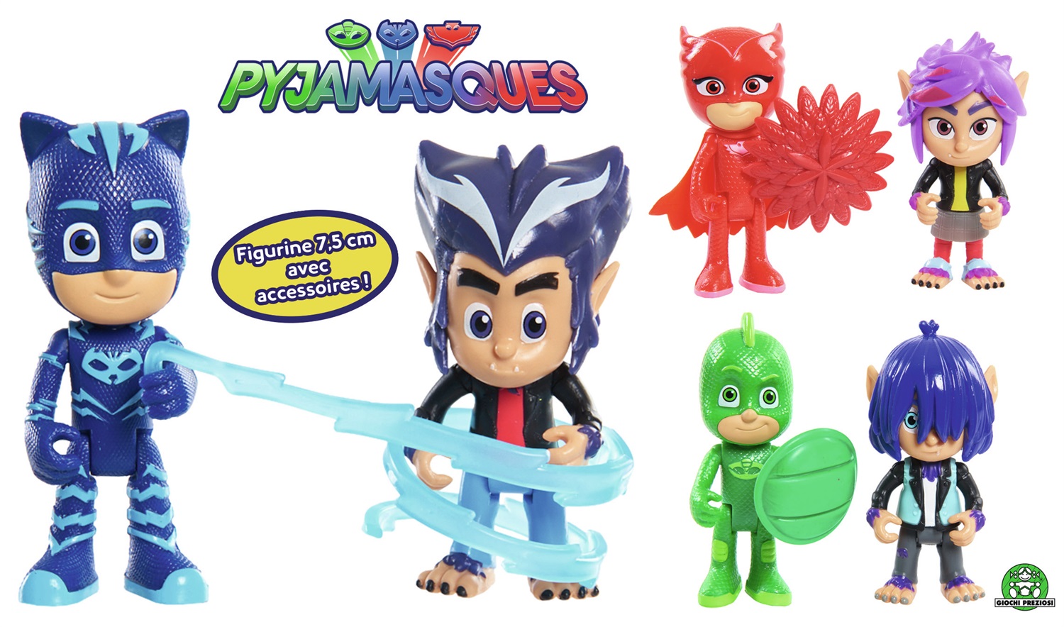 GIOCHI PREZIOSI PJ Masks Coppia di Personaggi Articolati 8 cm con Accessorio - Assortiti
