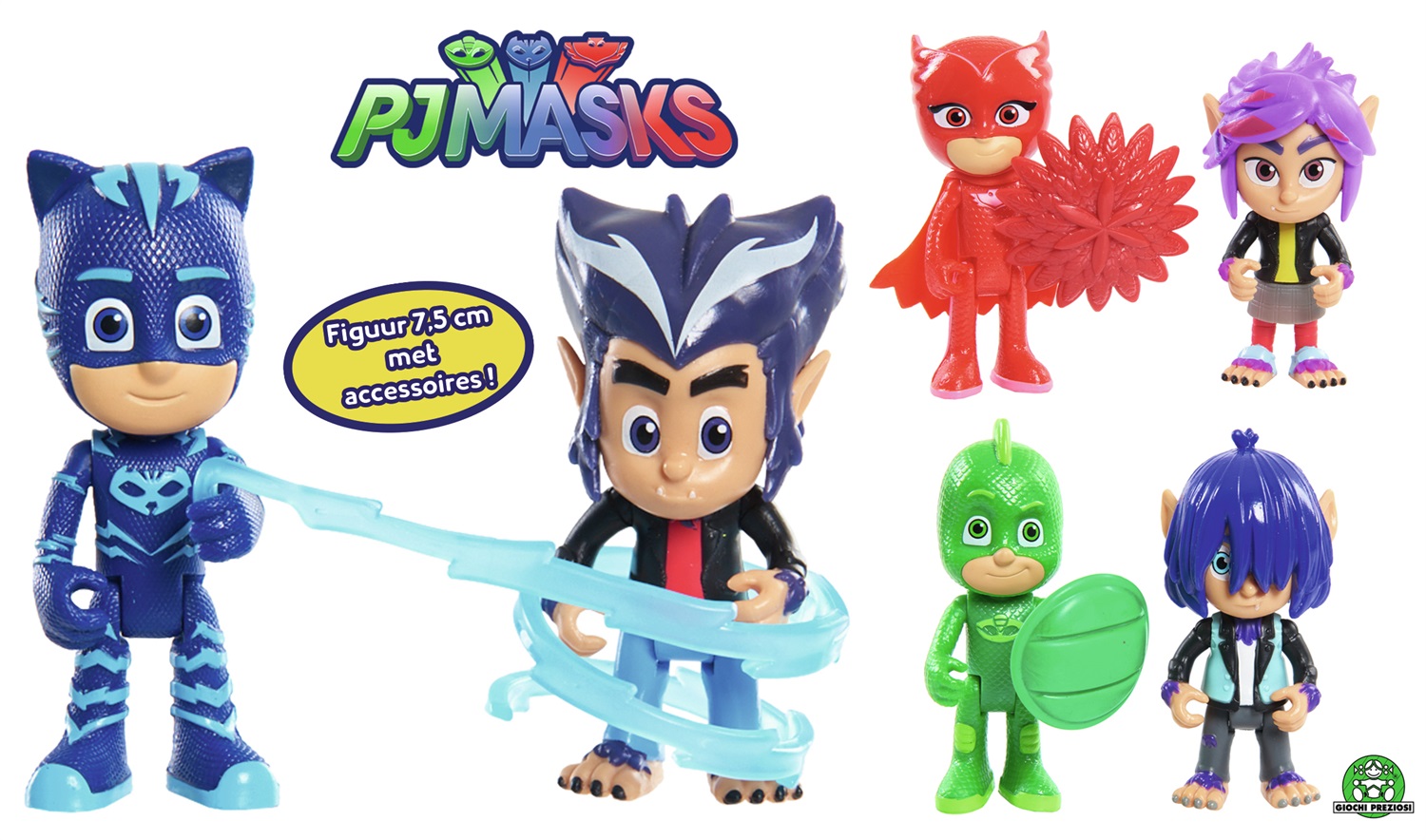 GIOCHI PREZIOSI PJ Masks Coppia di Personaggi Articolati 8 cm con Accessorio - Assortiti