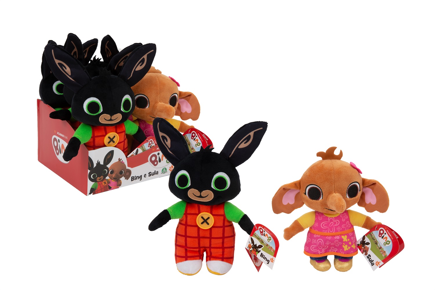 Giochi Preziosi Bing Peluche 25 cm - 2 Modelli Assortiti (Bing, Sula, Coco) - Morbido e Colorato