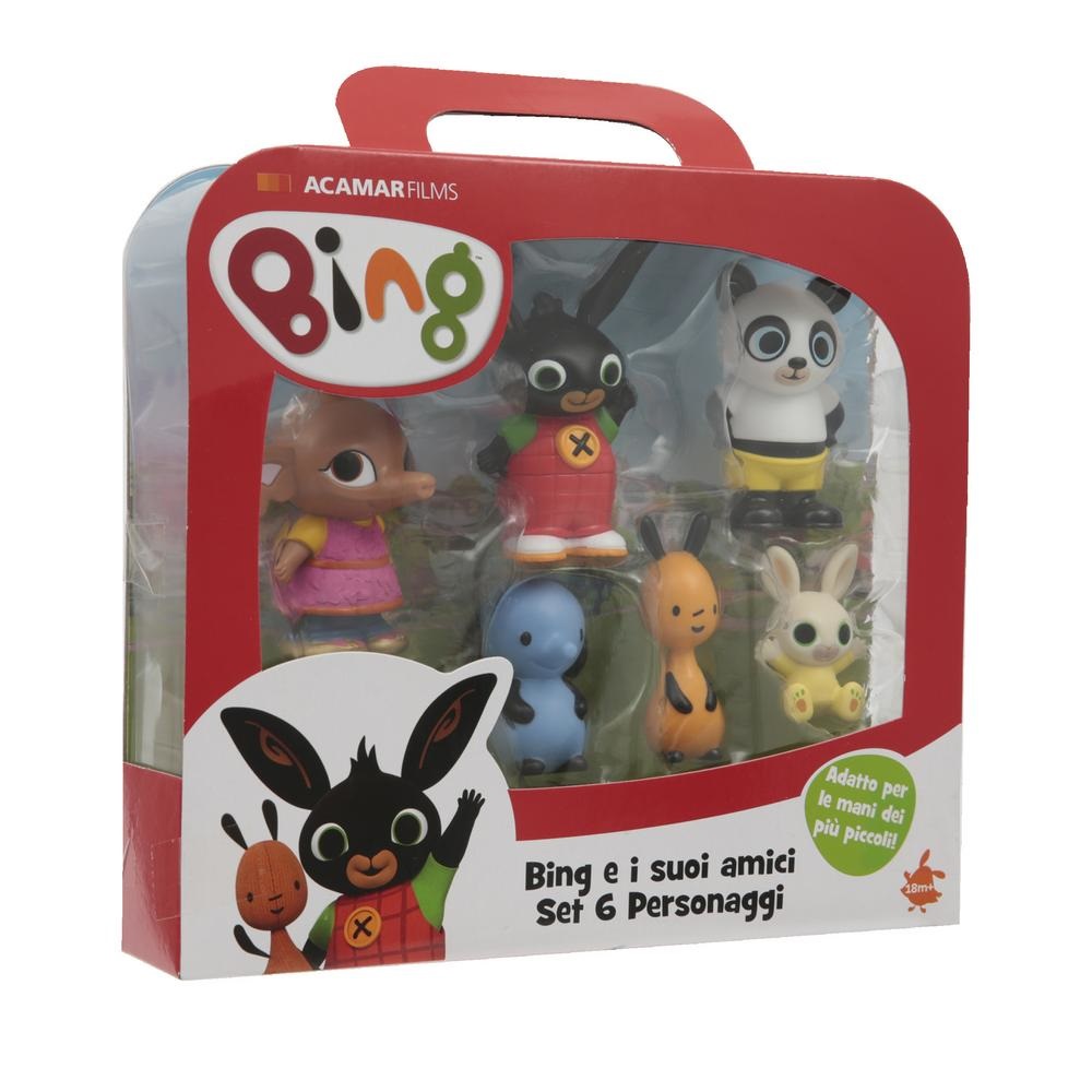 Giochi Preziosi Bing Set 6 Mini Personaggi - Collezione Completa con Bing, Flop, Sula, Amma, Pando e Padget, Altezza 8 cm, Adatto a Bambini 18 Mesi