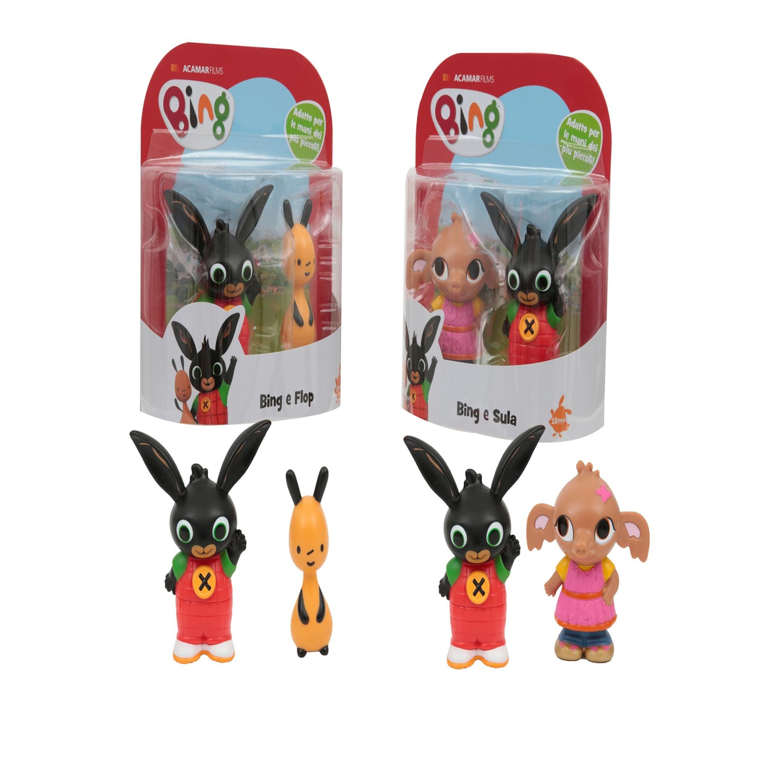 Giochi Preziosi Bing Coppia Personaggi Assortiti - Bing, Flop e Sula, 6 cm