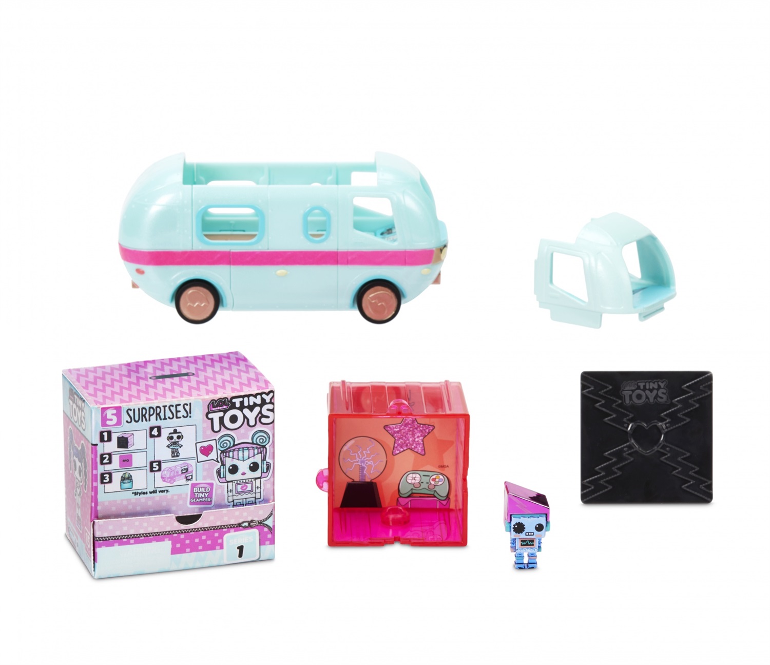 Giochi Preziosi LOL Surprise Tini Toys - Set di accessori per bambola con micro doll, capelli intercambiabili e mini glamper