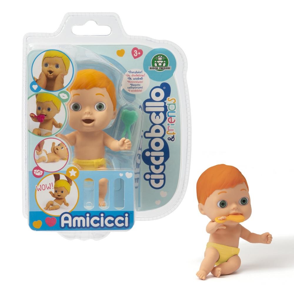 Cicciobello Amicicci - Personaggio Morbido con Pannolino Removibile e Accessori, 11 cm, per Bambini dai 3 Anni, Espressioni Divertenti