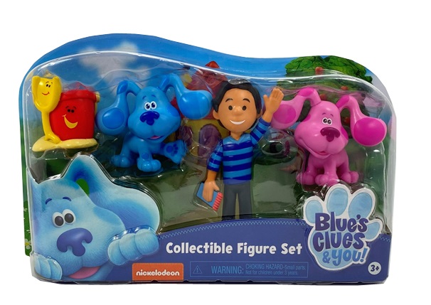 Giochi Preziosi Blue's Clues & You - Set 4 Personaggi Mini, Confezione Regalo con Blue, Magenta, Josh, Paletta e Secchiello per Bambini dai 3 Anni