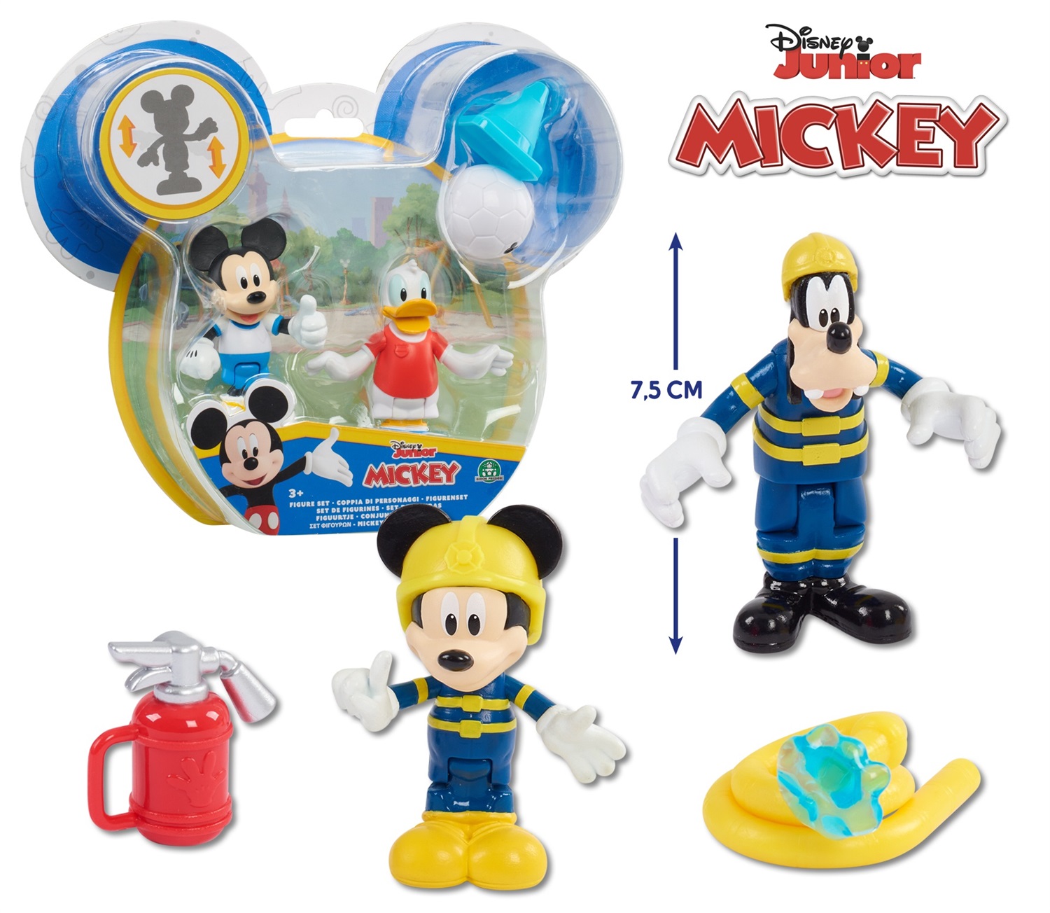 Mickey Mouse MCC04 Set 2 Personaggi Articolati 8cm - Topolino e Paperino/Pippo in Versioni Diverse