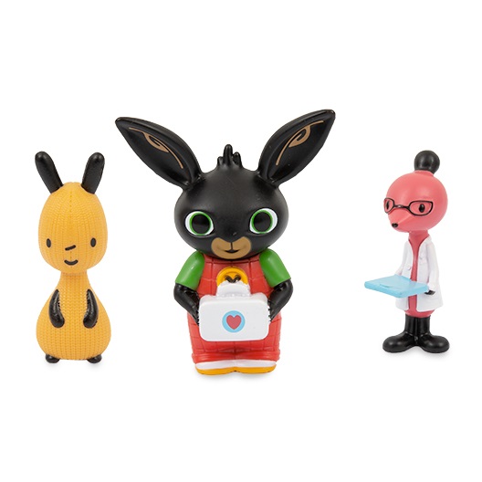 Giochi Preziosi BNG41000 Set di 3 Mini Personaggi Bing, Flop e Dottor Molly - Colori Luminosi e Dimensioni Ideali per Bambini dai 18 Mesi