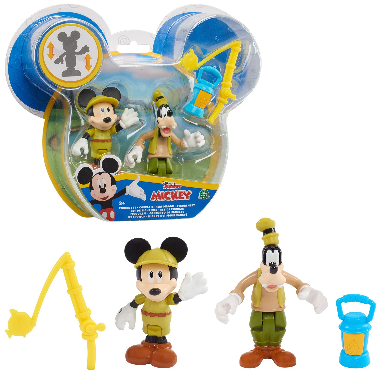 Giochi Preziosi - Topolino e Pippo Campeggiatori, Mini Personaggi Articolati da 8 cm con 4 Punti di Articolazione, per Bambini a Partire dai 3 Anni