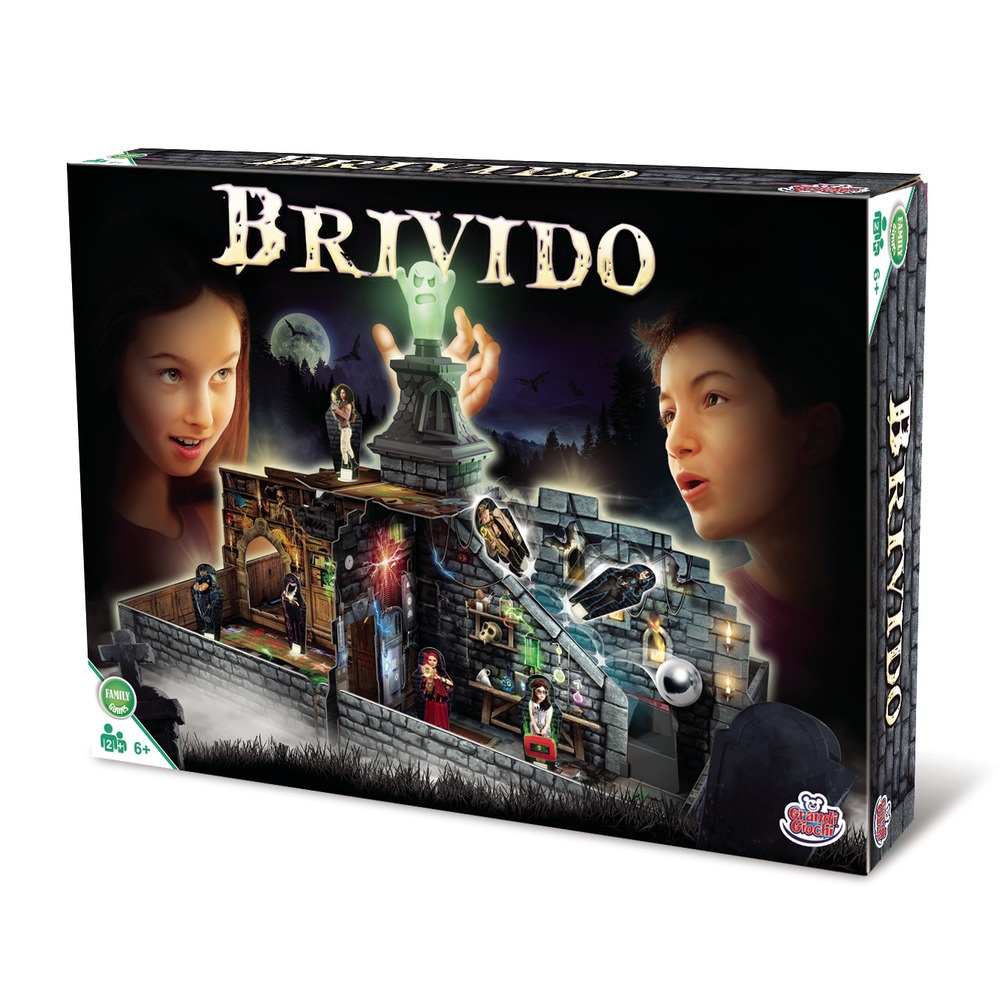 Grandi Giochi Brivido - Gioco da Tavolo per 2-6 Giocatori con Castello Tridimensionale, Fantasma Luminescente e 8 Personaggi Unici