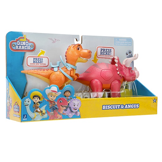 Giochi Preziosi Dino Ranch Set Dinosauri Deluxe - Inclusi Biscuit e Angus, Dinosauri Articolati, Altezza 13 cm e 10 cm, per Bambini a Partire dai 3 Anni