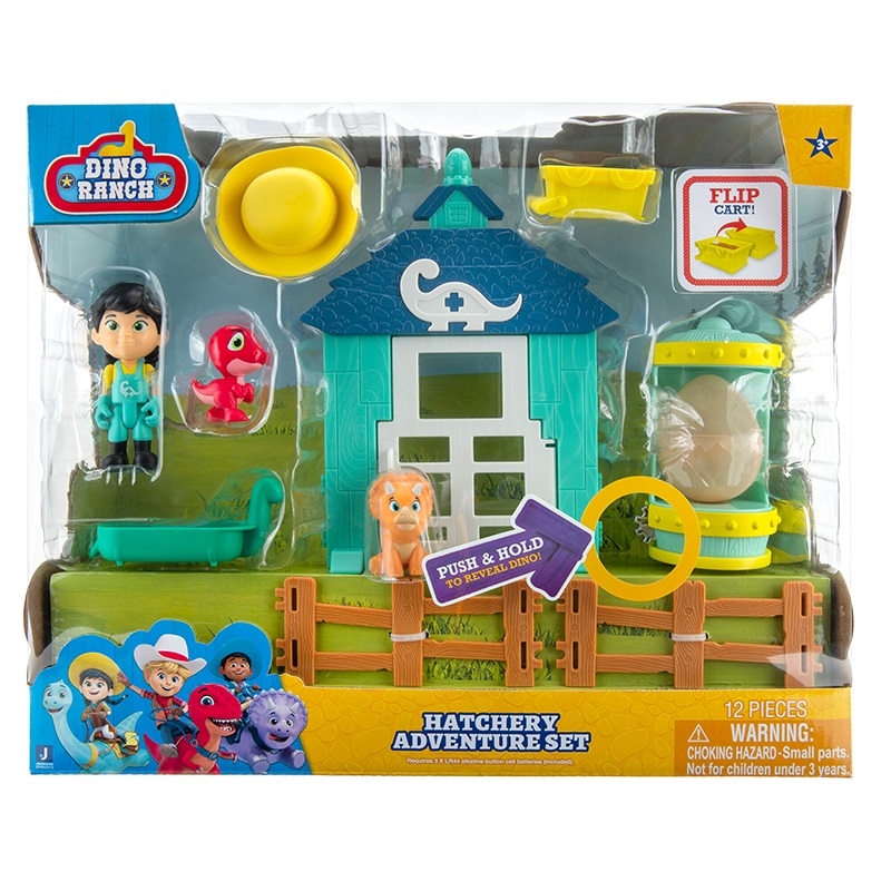 Giochi Preziosi DNA04000 Dino Ranch Playset - Capanno delle Uova con 1 Personaggio, 2 Mini Dinosauri e Incubatoio con Funzione Luci