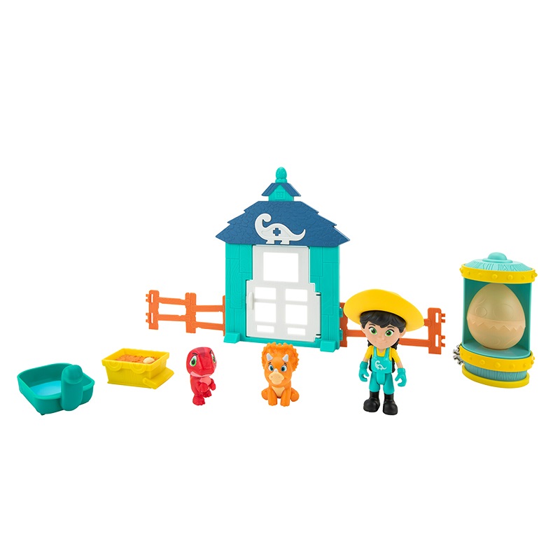 Giochi Preziosi DNA04000 Dino Ranch Playset - Capanno delle Uova con 1 Personaggio, 2 Mini Dinosauri e Incubatoio con Funzione Luci