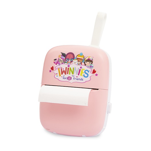 Giochi Preziosi Twinnies Mini Stampante Termica Portatile Wireless Bluetooth - Stampa Bianco e Nero, 200 DPI, 1000 mAh, Compatibile con Android e iOS