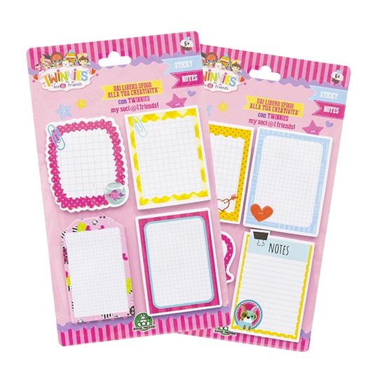 Giochi Preziosi TWINNIES TNN04000 Sticky Notes 48 pz - Autoadesivi a tema my soci@l friends per annotare messaggi e liste