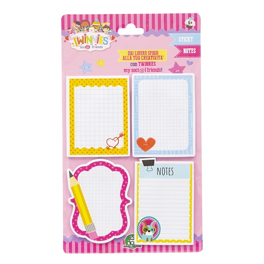 Giochi Preziosi TWINNIES TNN04000 Sticky Notes 48 pz - Autoadesivi a tema my soci@l friends per annotare messaggi e liste