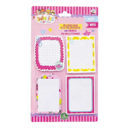 Giochi Preziosi TWINNIES TNN04000 Sticky Notes 48 pz - Autoadesivi a tema my soci@l friends per annotare messaggi e liste