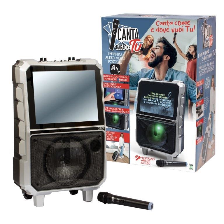 Giochi Preziosi Canta Tu Karaoke HY-2110 - Sistema Audio-Video Portatile con Microfono Wireless, Display Touch Screen 14'', Potenza 40W, Wi-Fi