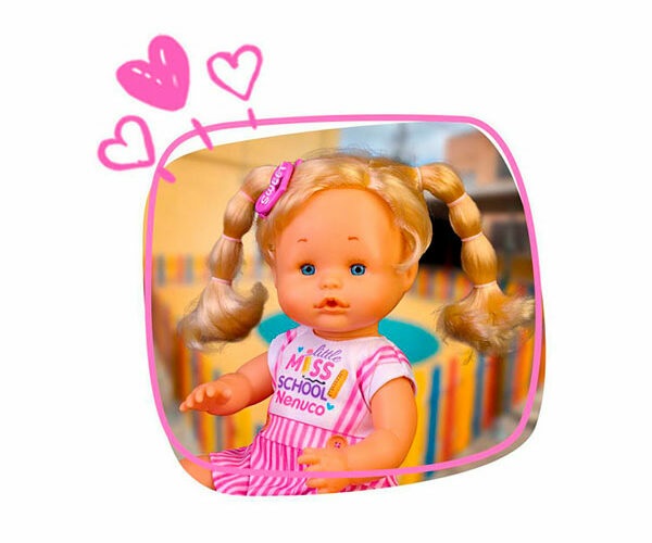 Famosa Nenuco School Hairstyle - Bambola 35 cm con Capelli Biondi e Accessori per Creare Acconciature
