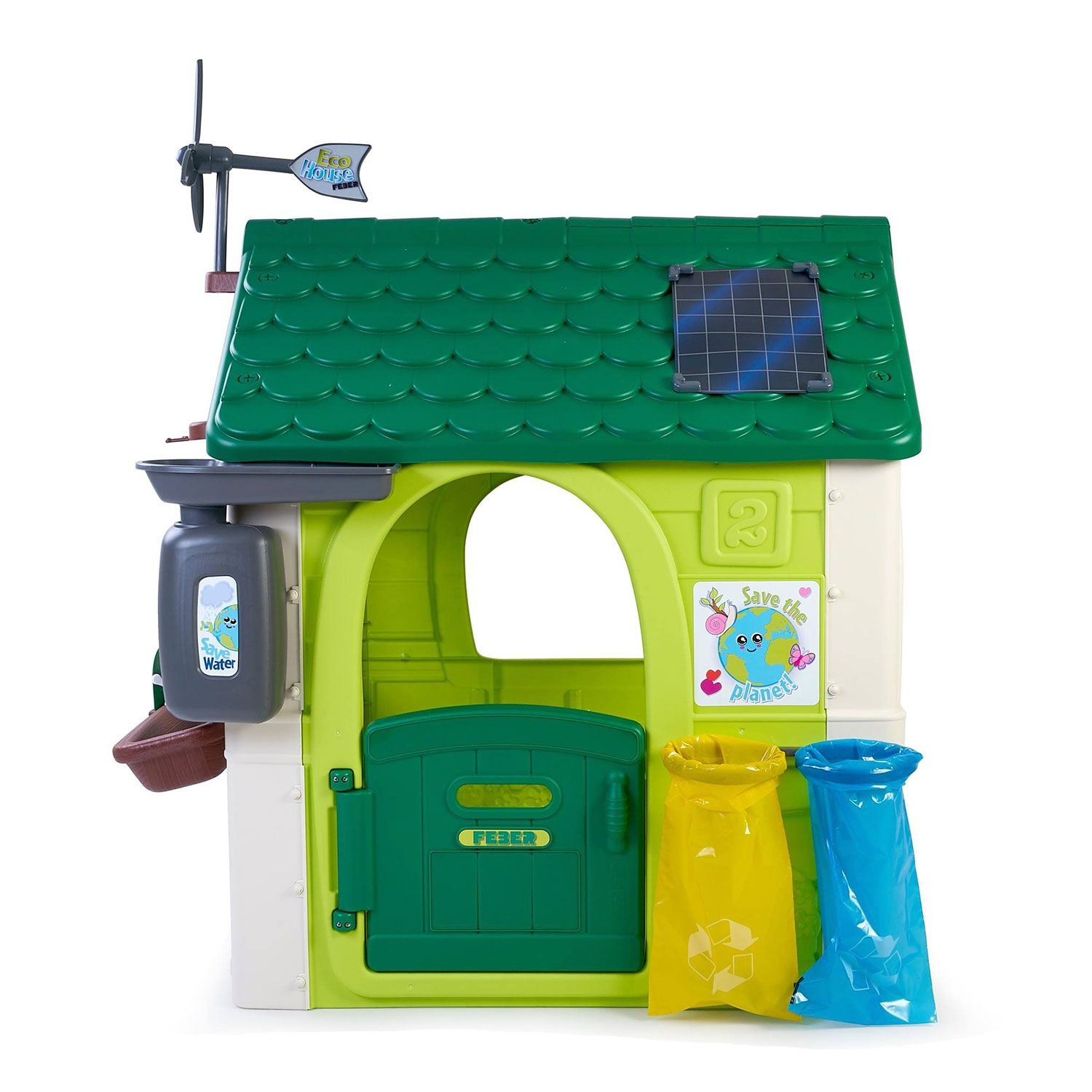 FEBER Eco House FEH16000 - Casa Giocattolo Ecologica e Educativa per Bambini da 2 Anni con Orto Urbano e Giochi Ecologici