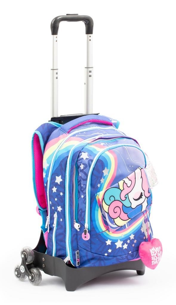 Giochi Preziosi Go Pop Zaino Trolley Estensibile Unicorn 3 Ruote con Sistema Smart-Click