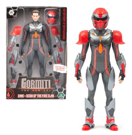 Giochi Preziosi Gormiti The New Era - Scion Del Clan Del Fuoco Zane, Action Figure Articolata 27 cm con Casco e Armatura Removibili, per Bambini a Partire dai 3 Anni