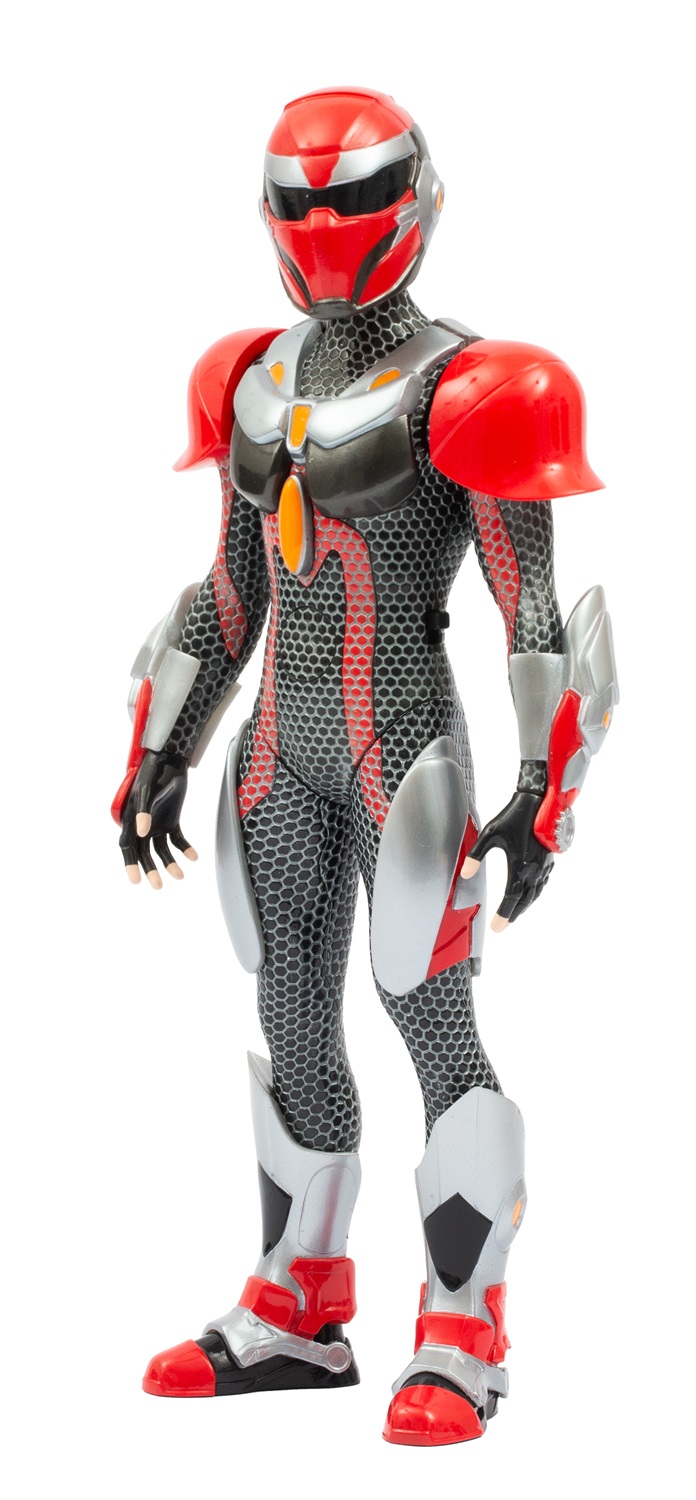 GORMITI THE NEW ERA - Action Figure Scion Del Clan Del Fuoco Zane 27cm con Elesfera Proietta, Articolato con Casco e Armatura Removibili