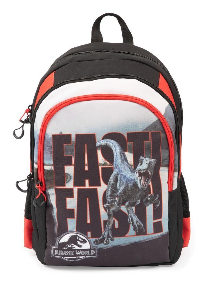 Giochi Preziosi - Zaino Round Jurassic World per Bambini, Spallacci Imbottiti, Schienale EVA, Tasche Multiple