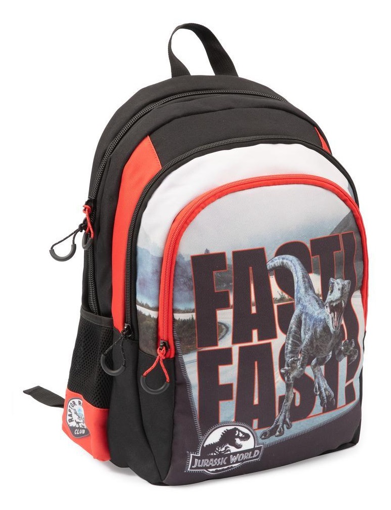 Giochi Preziosi - Zaino Round Jurassic World per Bambini, Spallacci Imbottiti, Schienale EVA, Tasche Multiple