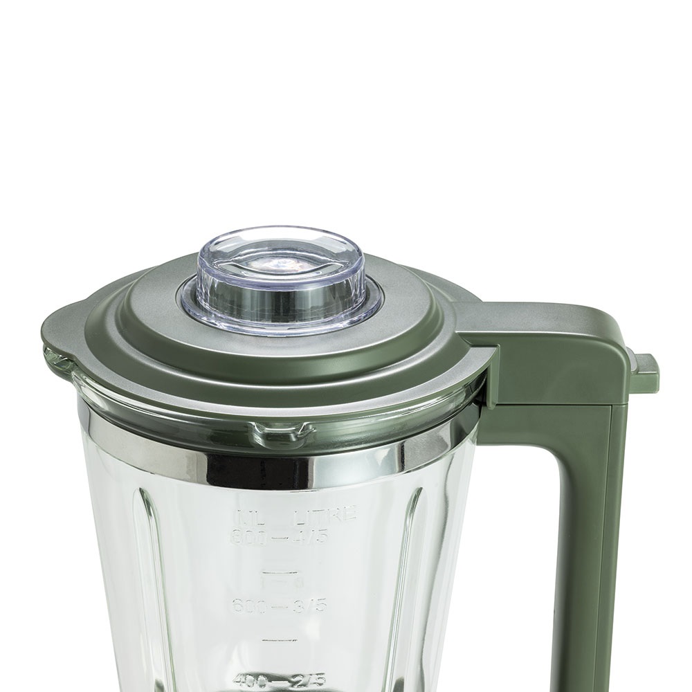 Tognana Iridea Frullatore 4 Lame Tritaghiaccio Verde Salvia con Caraffa in Vetro da 0,8L e Potenza di 300W
