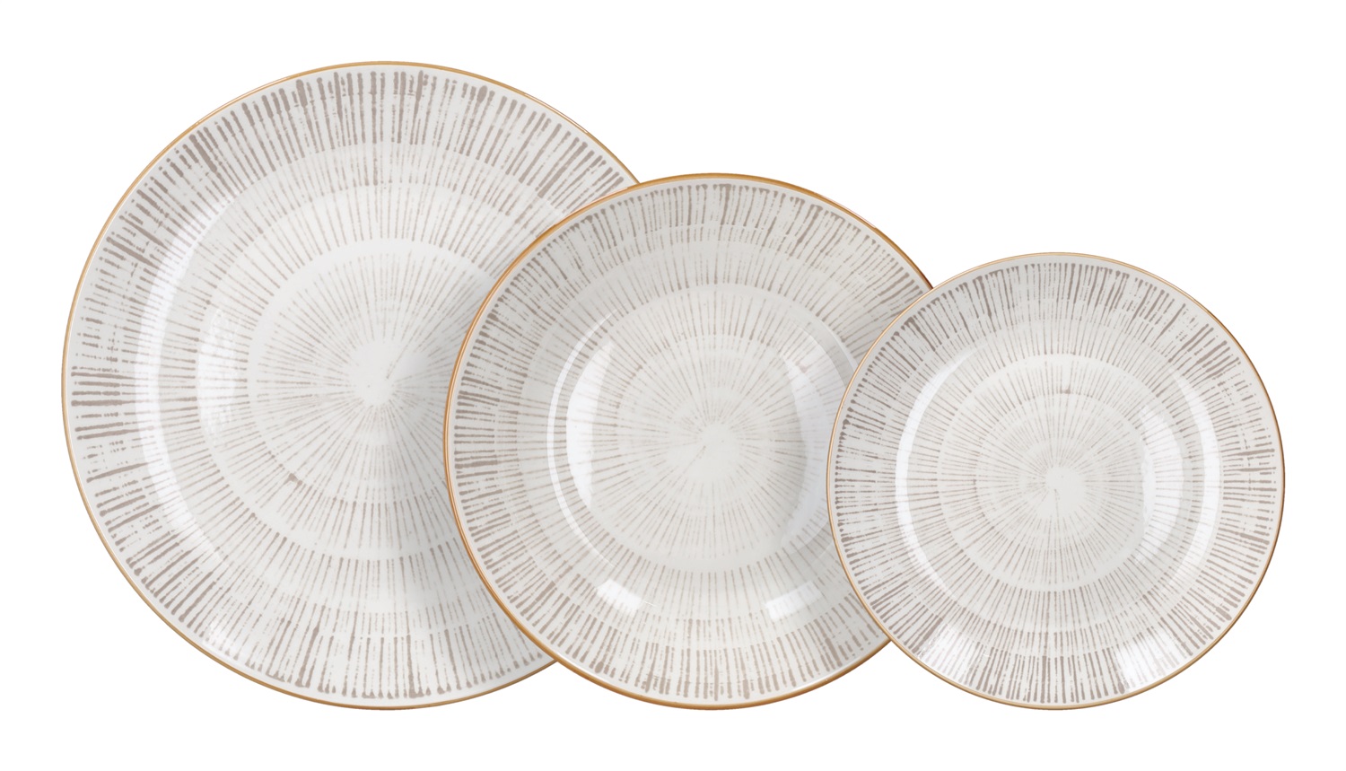 Tognana Servizio da Tavola Madison Virtuo 18 Pezzi in Porcellana Beige per 6 Persone