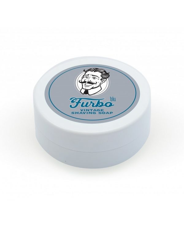 Furbo Vintage Blu Shaving Soap 100 ml - Sapone da Barba Nutriente e Rinfrescante con Cristalli di Mentolo