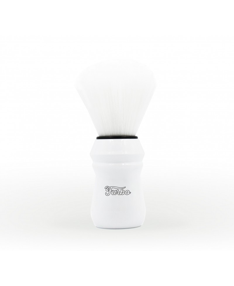 Furbo Pennello da Barba Total White - Setole White Synt, Nodo 26 mm, Manico in Resina