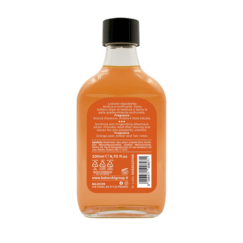 Furbo Vintage Orange After Shave Lozione Dopobarba 200 ml - Lenitiva e Tonificante con Note Ambrate e Talcate