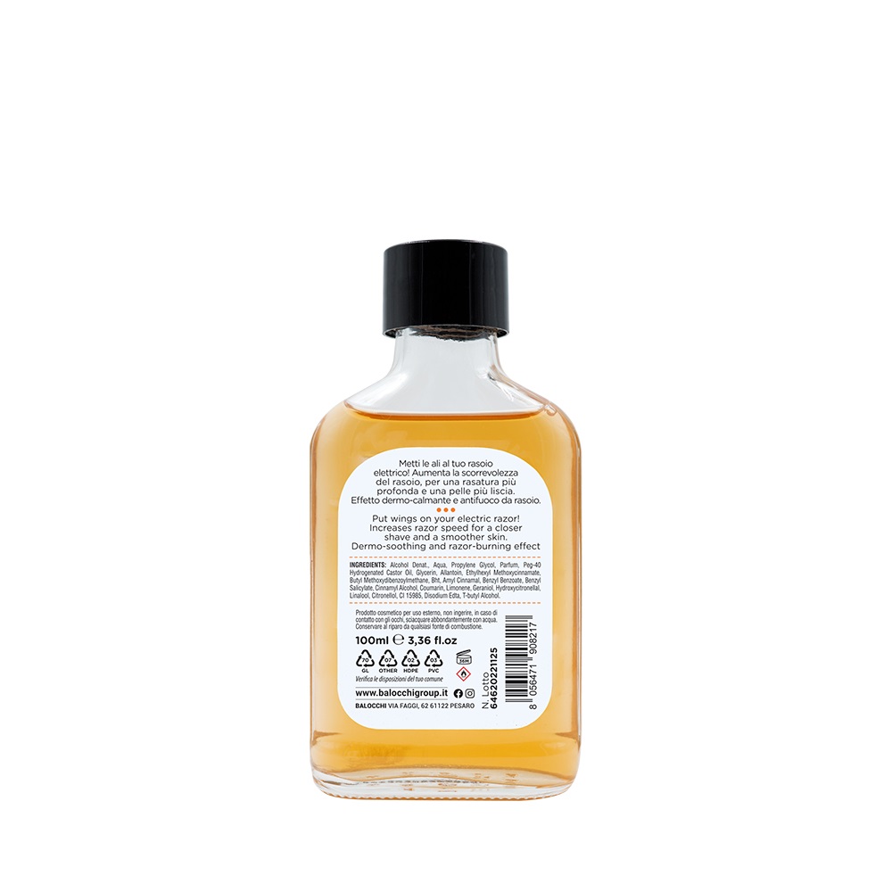 Furbo Orange Pre Electric Shave Lozione Dermocalmante 100 ml - Aumenta la Scorrevolezza del Rasoio Elettrico