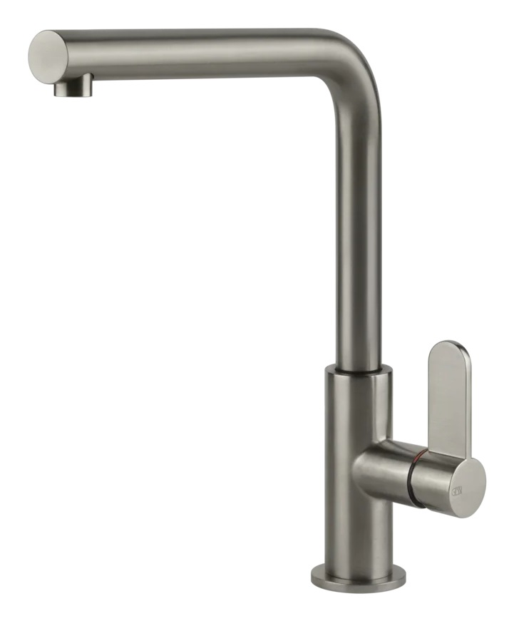 Gessi Miscelatore Monocomando in Acciaio Steel Brushed con Rotazione a 360° e Cartuccia da 25 mm