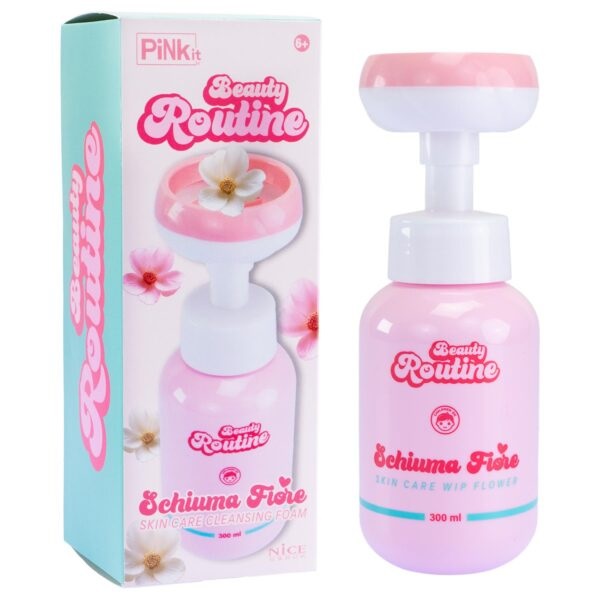 Nice Schiuma Fiore Beauty Routine - Schiuma Detergente Viso 300 ml, Formula Delicata e Idratante