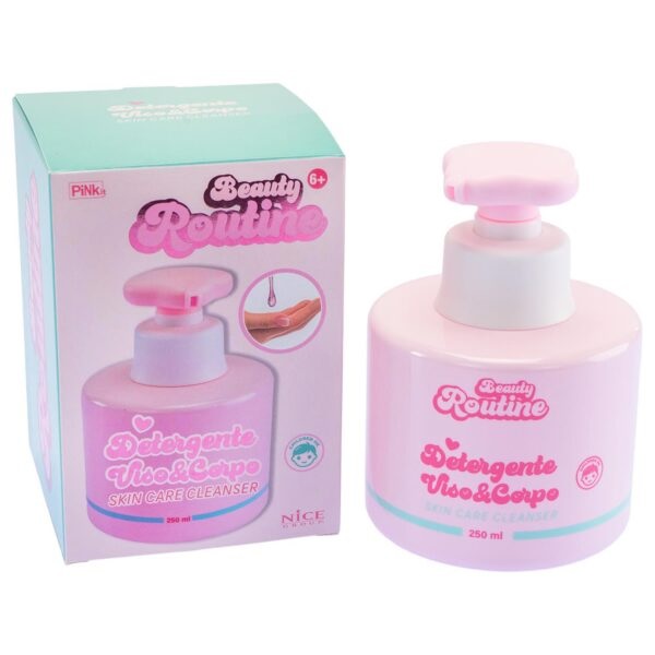 Nice Detergente Viso e Corpo Liquido Beauty Routine 250 ml - Delicato e Adatto a Tutti i Tipi di Pelle con Dispenser