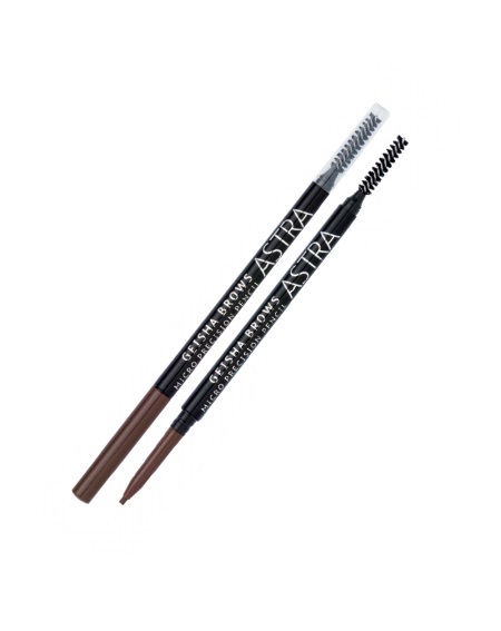 Astra Geisha Brows Micro Precision Pencil 03 Brown - Matita Sopracciglia Automatica con Effetto Microblading, 0,9 g