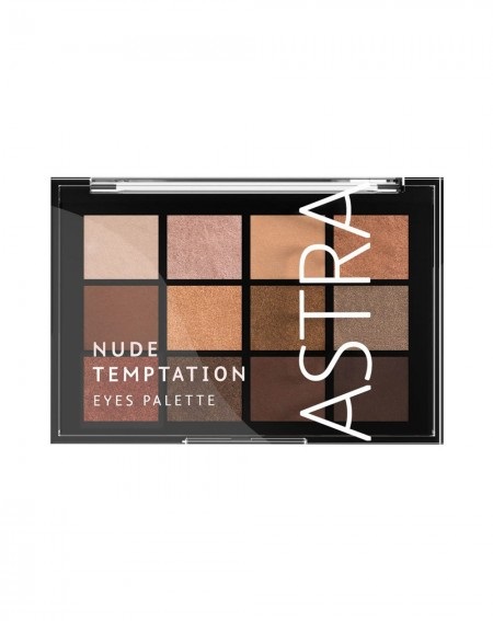 Astra Temptation Palette 01 - Nude Temptation, Palette di 12 Ombretti con Finish Metal e Mat