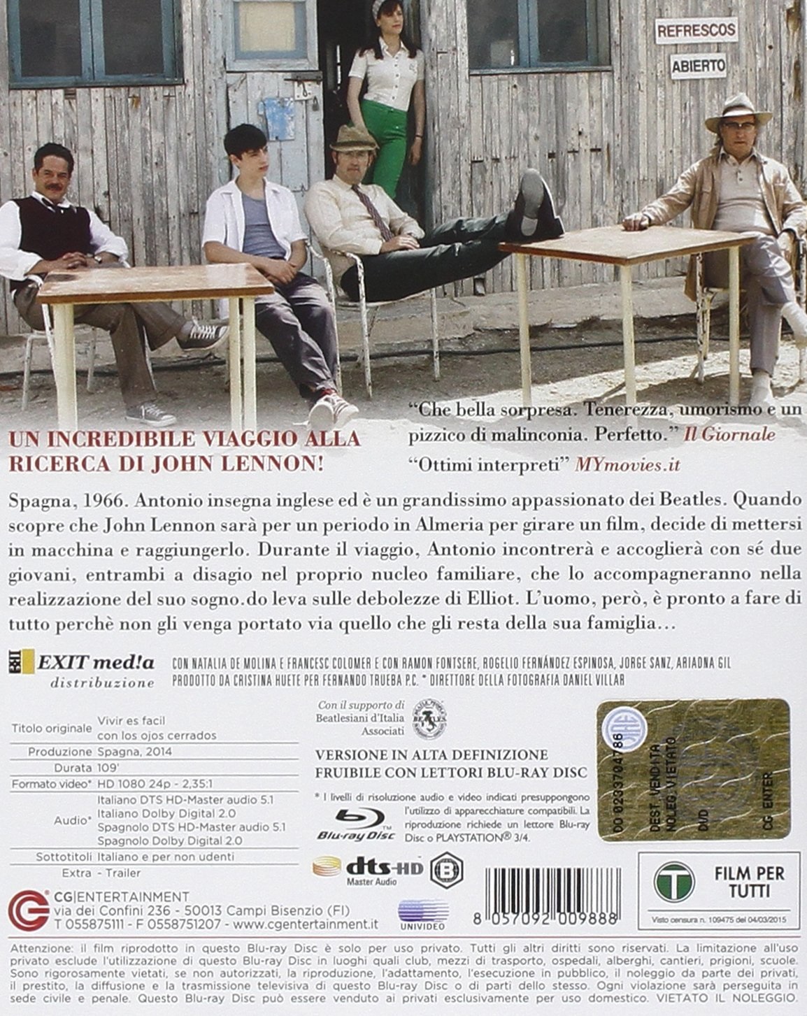 CG Entertainment La Vita è Facile ad Occhi Chiusi - Blu-Ray Commedia (2013) di David Trueba