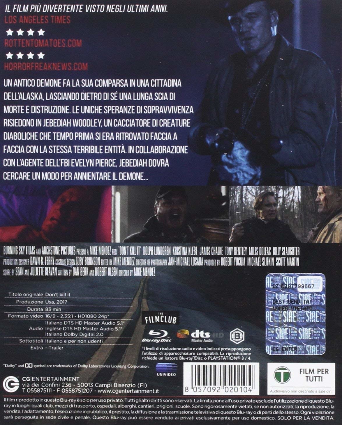 Minerva Pictures Don't Kill It - Blu-ray Azione, 2017, con Dolph Lundgren, Kristina Klebe, Elissa Dowling