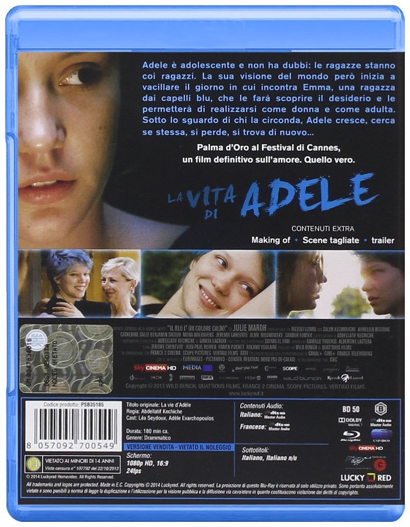Mustang Entertainment La Vita di Adele (Blu-Ray) - Drammatico, 2013, con Léa Seydoux e Adèle Exarchopoulos