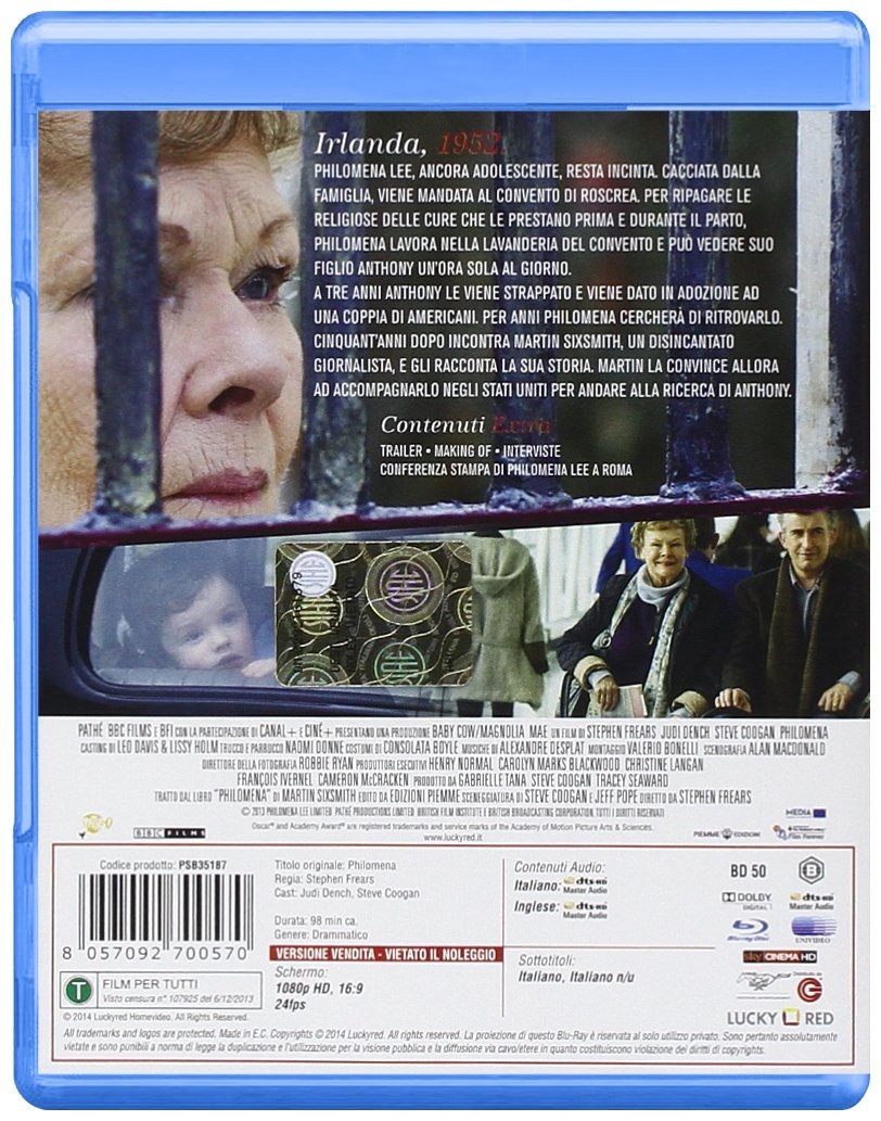 Mustang Entertainment Philomena - Film Blu-Ray Drammatico (2013) - Valutazione: G