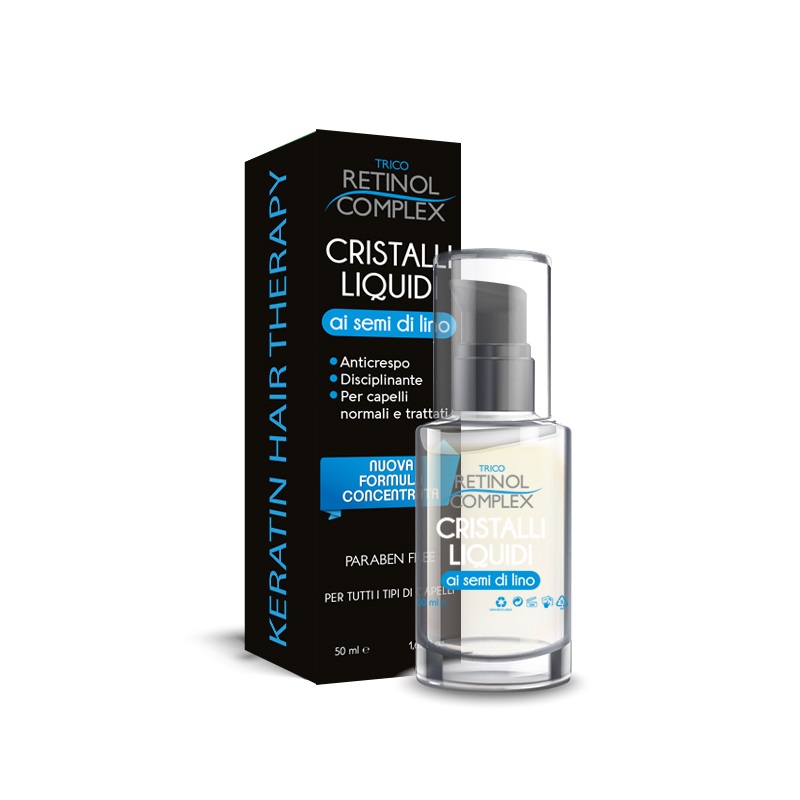 Retinol Complex Cristalli Liquidi Semi di Lino - Trattamento Nutriente e Lucidante per Tutti i Tipi di Capelli - 50 ml