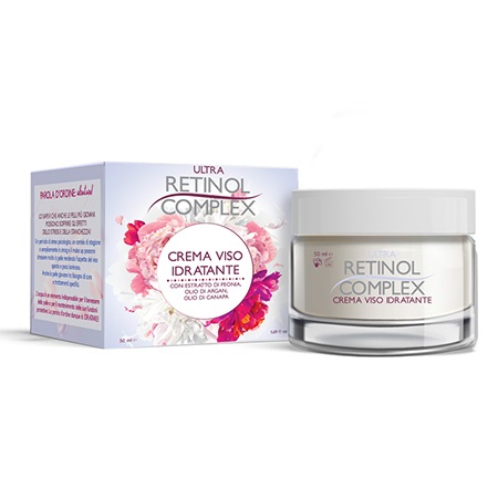 Retinol Complex Crema Viso Idratante 50ml - Per Pelli Giovani con Estratto di Peonia, Argan e Canapa