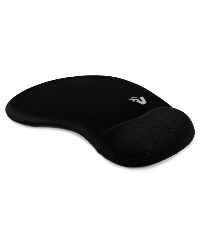 VulTech Tappetino Mouse Pad MP-02N Nero - Ergonomico con Poggiapolso in Gel, Base Antiscivolo e Impermeabile