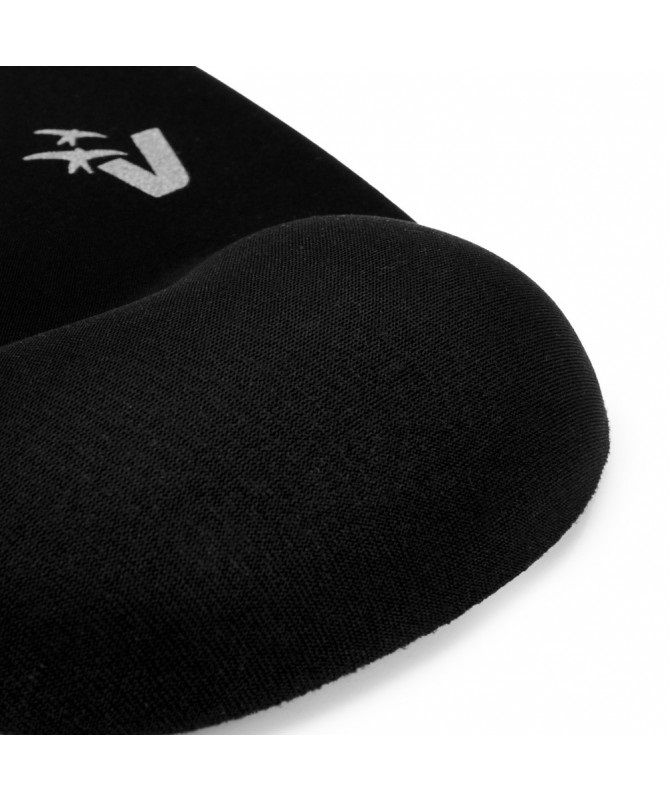 VulTech Tappetino Mouse Pad MP-02N Nero - Ergonomico con Poggiapolso in Gel, Base Antiscivolo e Impermeabile